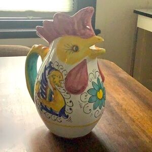 William Sonoma chicken pitcher, wavy top!